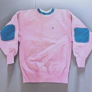 Women's Reverse Weave Sweatshirt XL Pink Elbow Patch